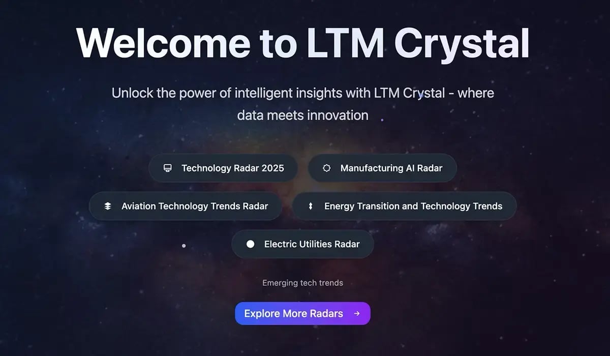 LTM's Crystal platform landing page