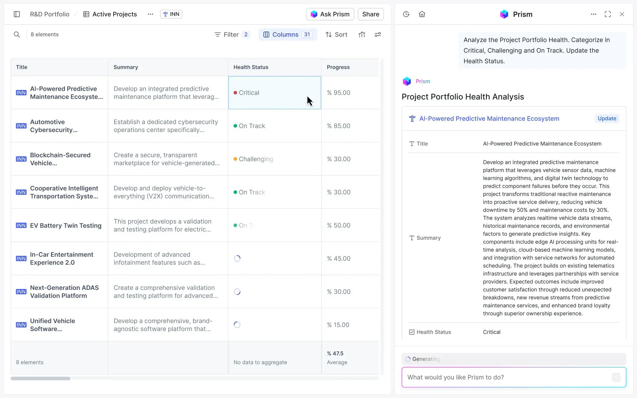 R&D Portfolio with AI