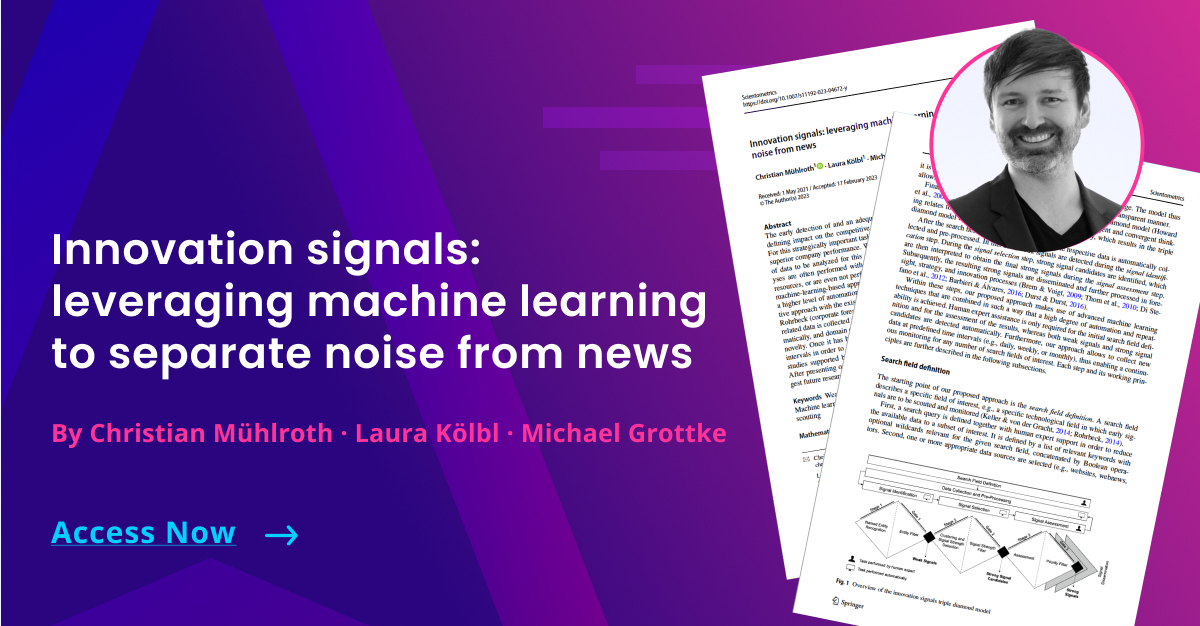 Innovation signals: leveraging machine learning to separate noise from news