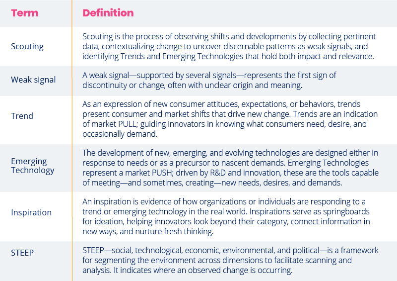 Definitions of Foresight & Environmental Scanning