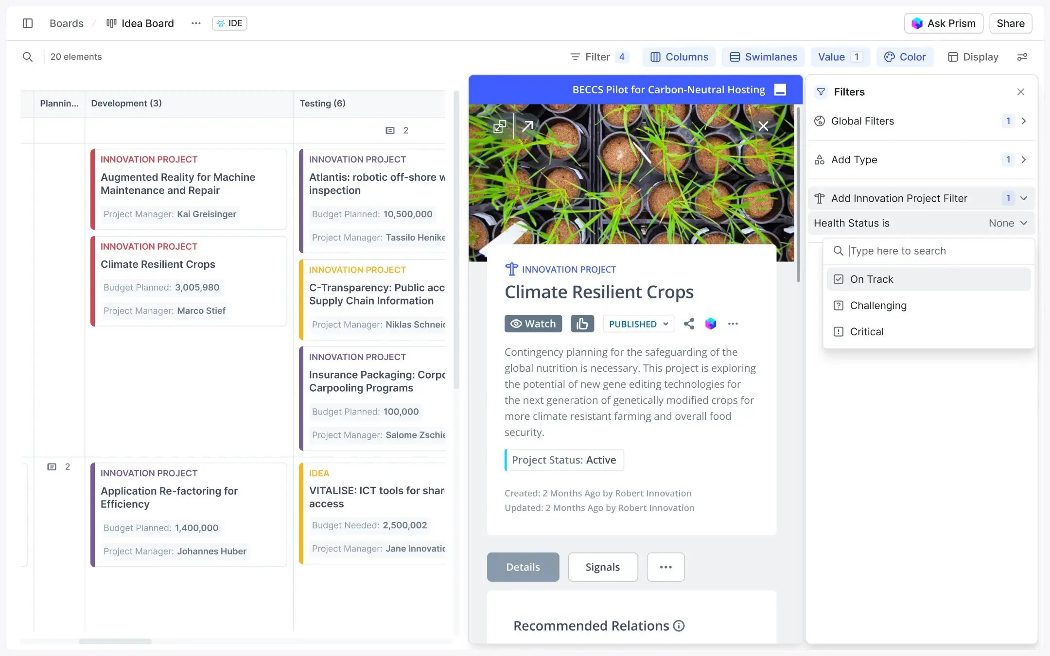 Portfolio project boards 2025