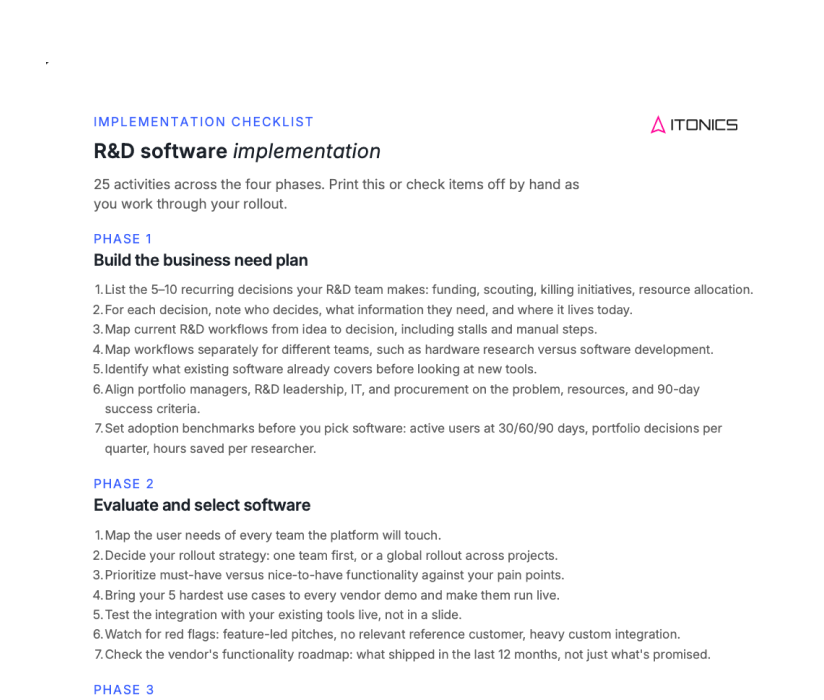 Checkliste zur Einführung von F&E-Software – Cover