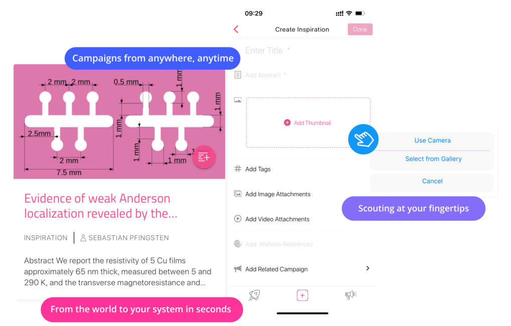 ITONICS Inspirator App - Ideen und Innovationen unterwegs erfassen