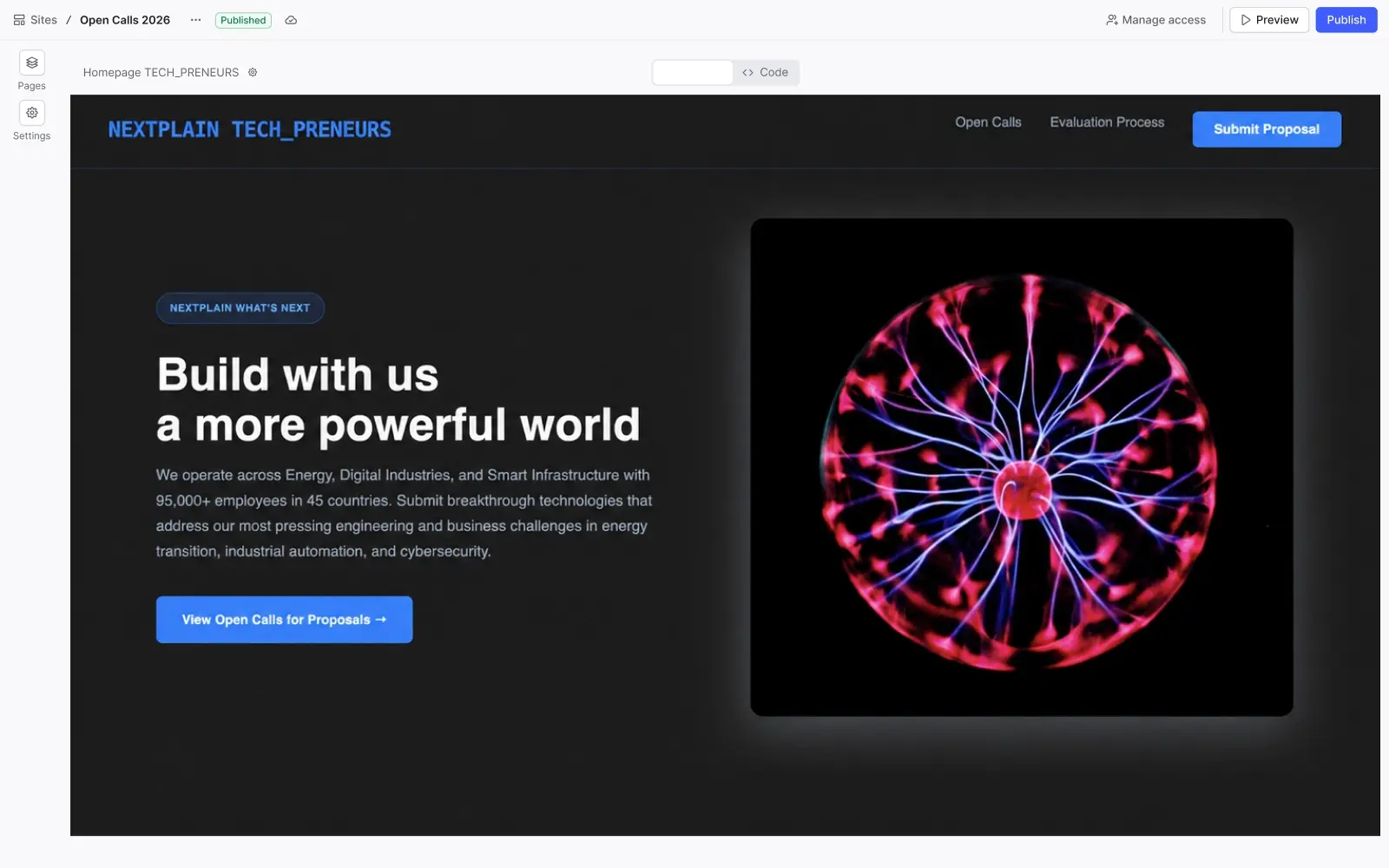 A web portal to collect ideas on technology challenges | ITONICS