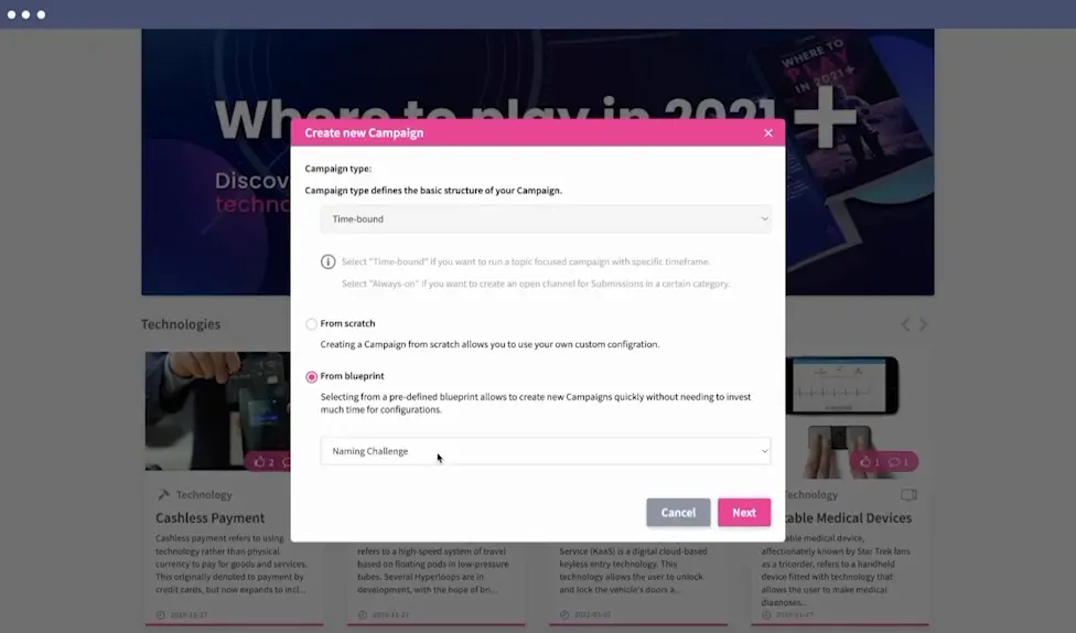 ITONICS Campaigns - Schneller von der Idee zur Innovation