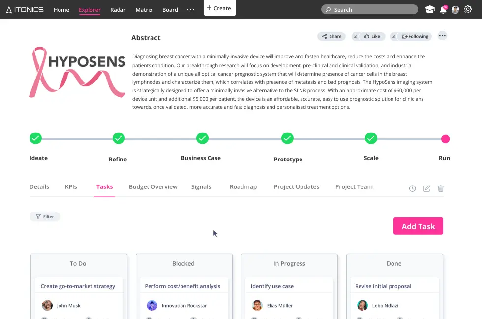 ITONICS Portfolio - Software für Innovationsportfolio-Management