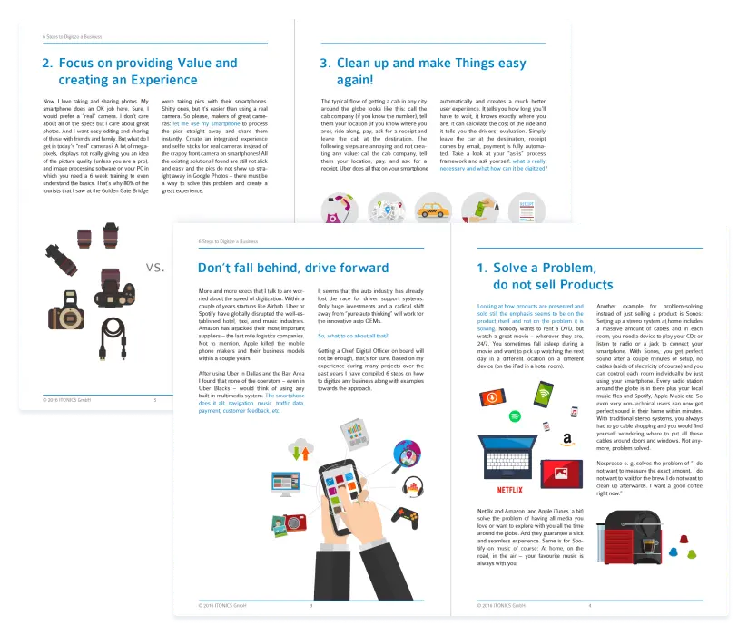 Überblick White Paper - 6 Steps to Digitize a Business - Kostenloses PDF