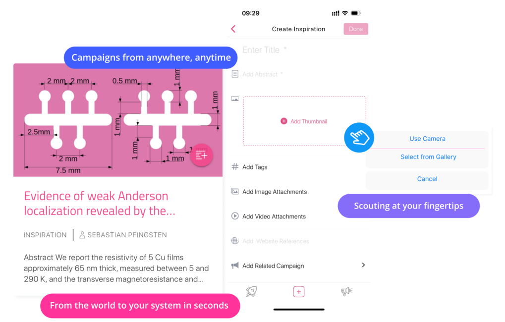 ITONICS Inspirator App - Ideen und Innovationen unterwegs erfassen